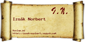 Izsák Norbert névjegykártya
