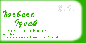 norbert izsak business card