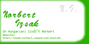 norbert izsak business card